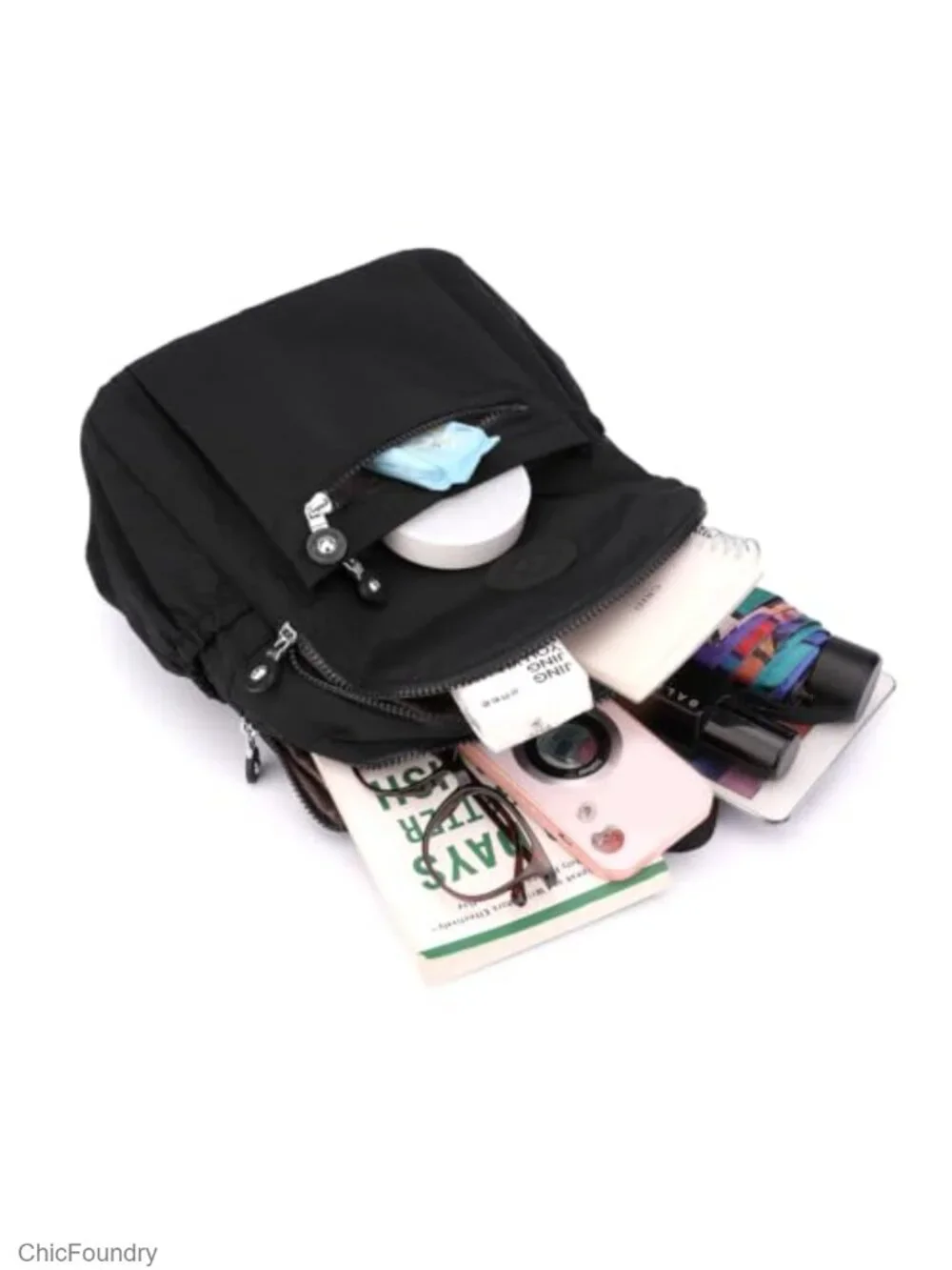 Mini Nylon Backpack Purse Lightweight Waterproof Travel Multi-Pockets